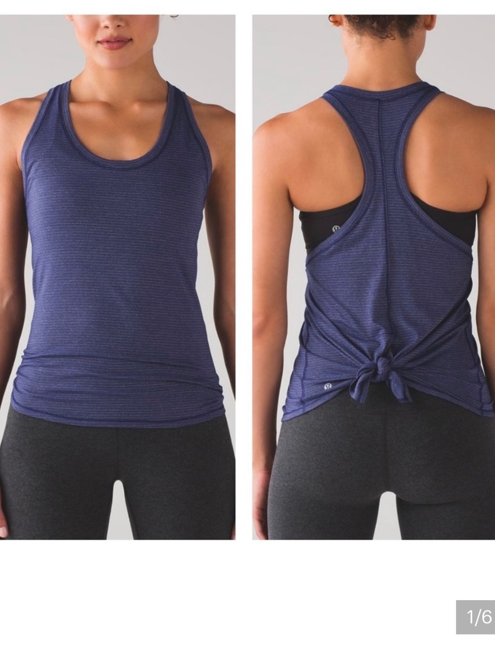 Lululemon Tie It Up Singlet Tank Women's Size 6 in Heathered Hero Blue